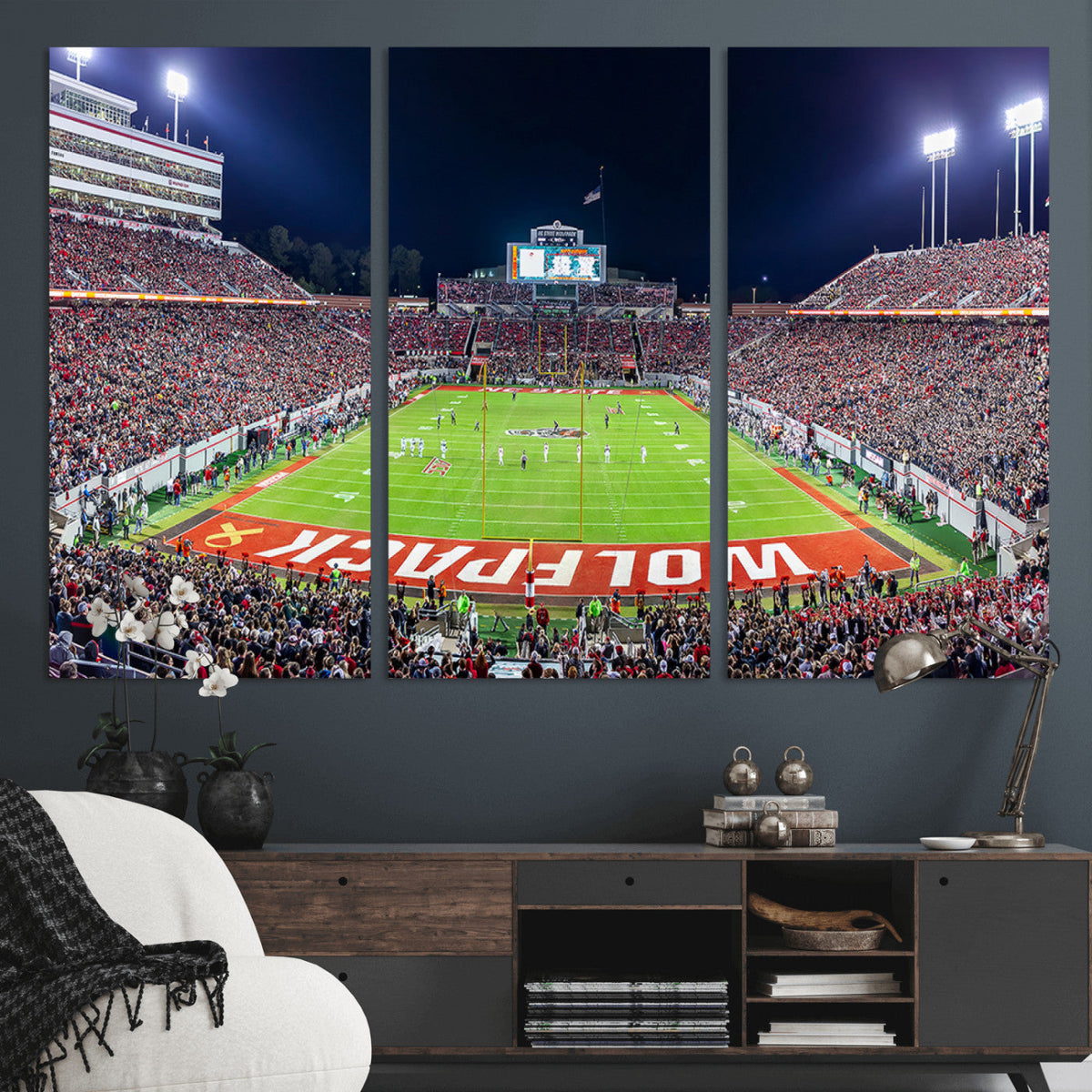 Wolfpack Football Team Print, Raleigh Carter-Finley Stadium