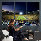 University of Michigan Wolverines Football Team Print, Ann Arbor, Extra Large Game Room Wall Decor