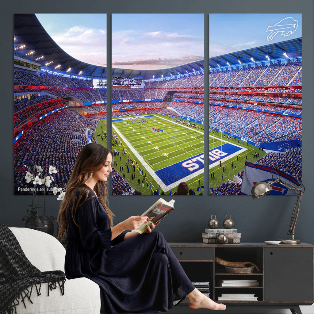 Buffalo Bills Football Team Print Canvas, Buffalo Highmark Stadium