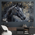 Large Abstract Horse Wall Art Canvas Print, Farmhouse Wall Art