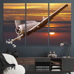 Old War Plane Wall Art Canvas Print