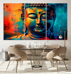 Colorful Buddha Wall Art | Framed Abstract Portrait Canvas