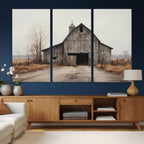 Farmhouse Rustic Barn Wall Art Canvas Print, Framed and Ready to Hang