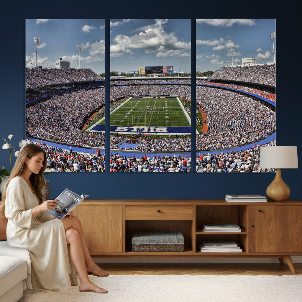 Buffalo Bills Highmark Stadium Wall Art Canvas Print, Bills Game Day Decor