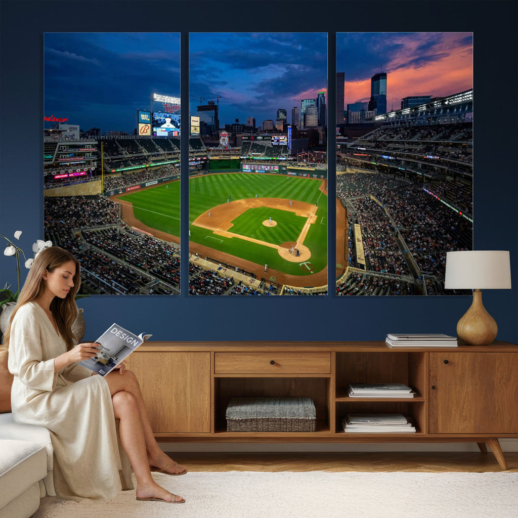 Target Field Wall Art Canvas Print, Baseball Stadium Scene