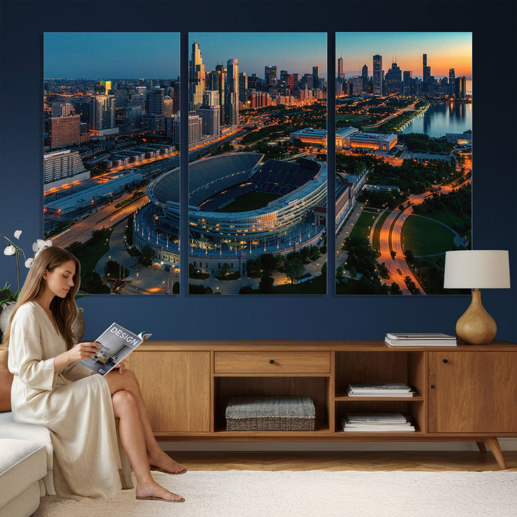 Chicago Bears Soldiers Field Wall Art Canvas Print