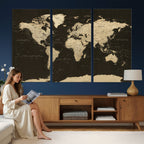 World Map Canvas Print | Framed World Map Wall Art for Couples