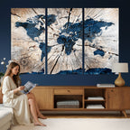 Rustic World Map Canvas Print | Framed Wall Art for Couples