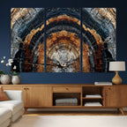 Abstract Wood Grain Canvas Print, Tree Ring Pattern Wall Art, Extra Large Living Room Wall Decor