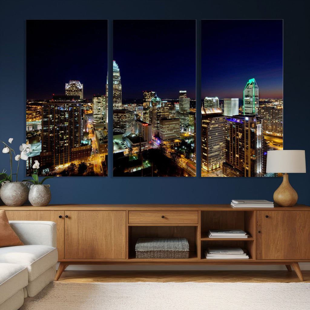 Atlanta Skyline Wall Art Canvas Print | Modern Cityscape