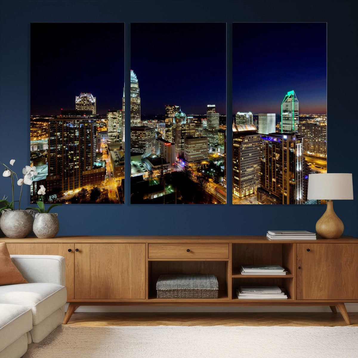 Atlanta Skyline Wall Art Canvas Print | Modern Cityscape