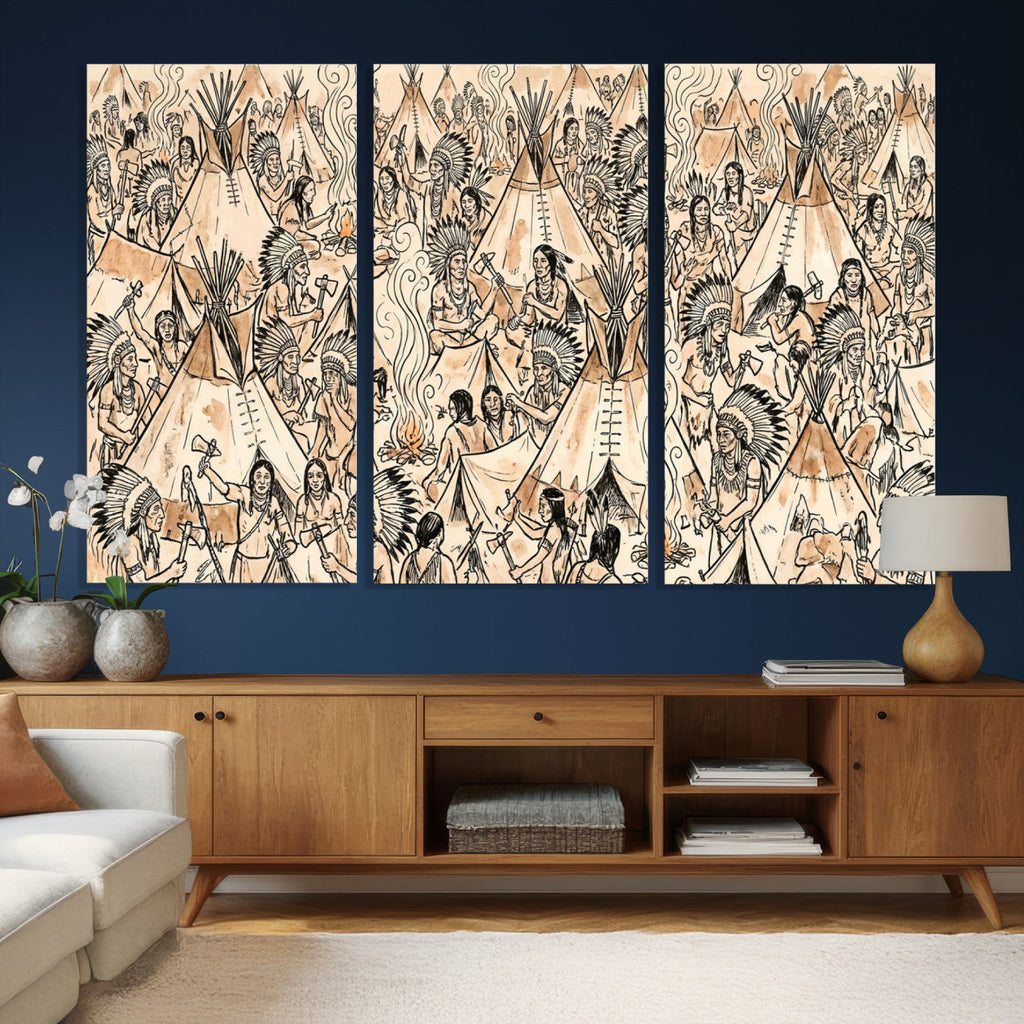 Native American Indian Wall Art Canvas Print