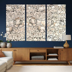 Abstract Bison Wall Art Canvas Print, Abstract Animal Art for Cabin Decor