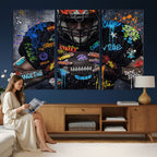 Graffiti American Football Player Street Art Wall Art Canvas Print