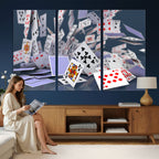 Playing Cards Canvas Wall Art | Casino Game Room Decor