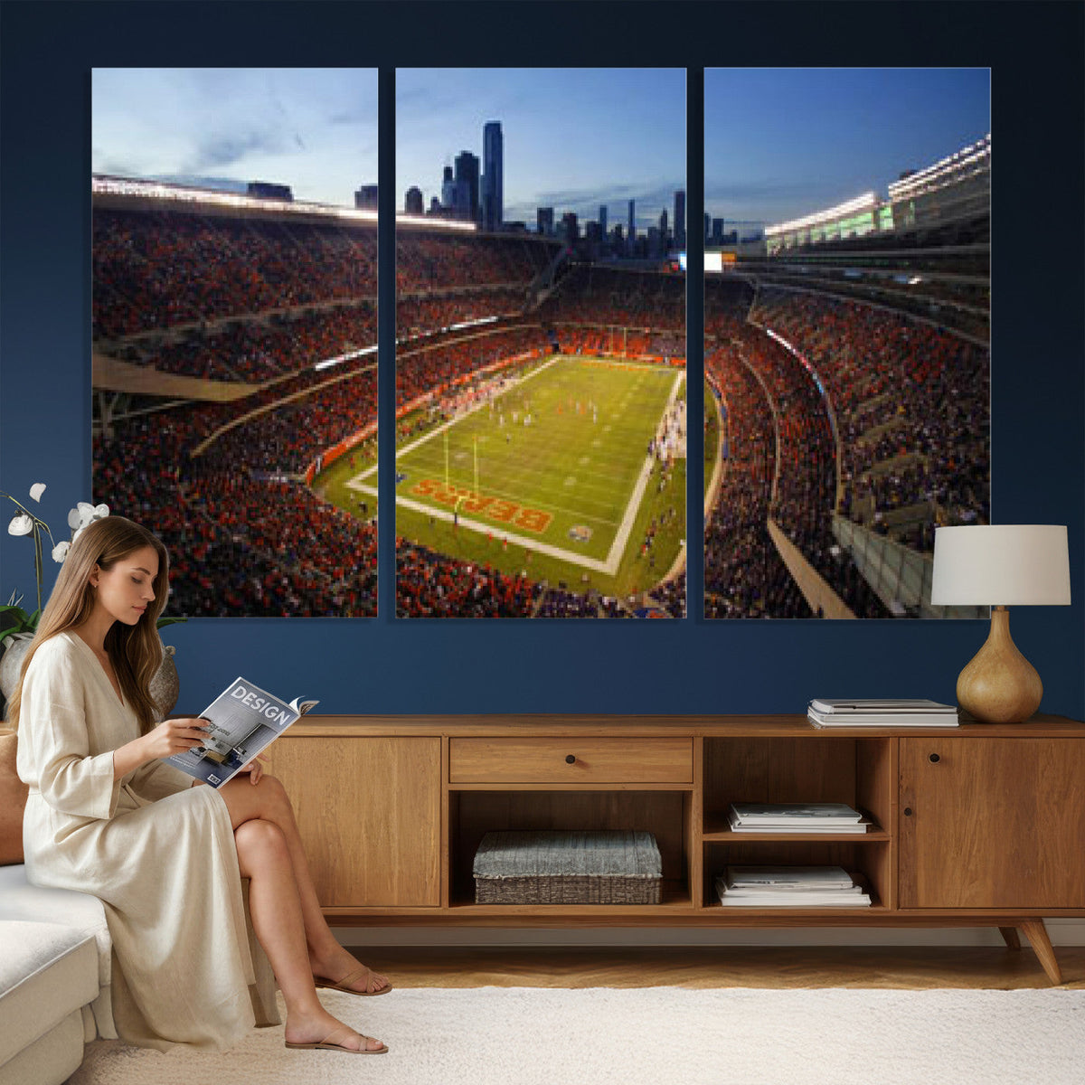 Chicago Bears Soldier Field Canvas Wall Art, NFL Stadium Panorama