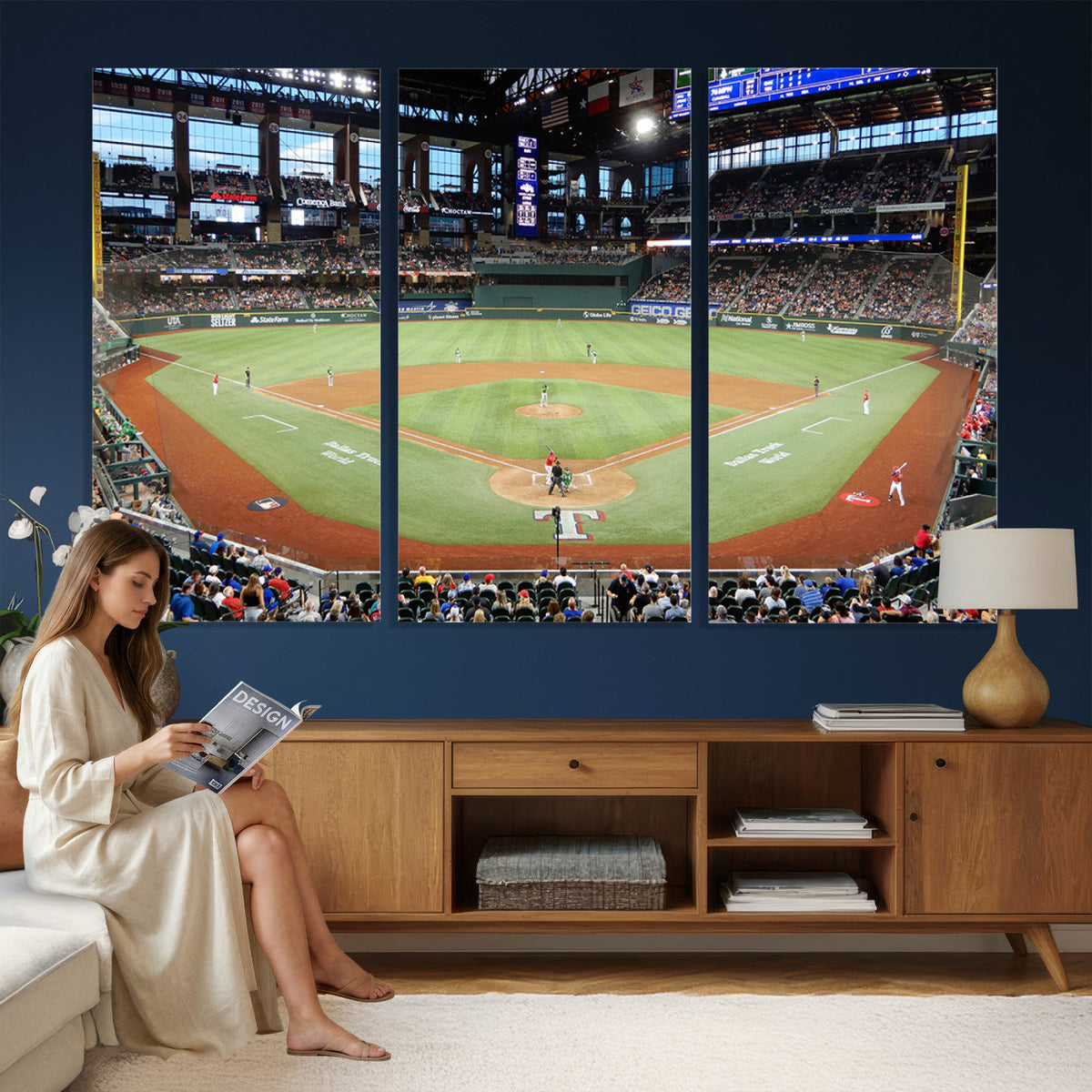 Texas Rangers Baseball Team Print, Arlington Globe Life Field Stadium Wall Art