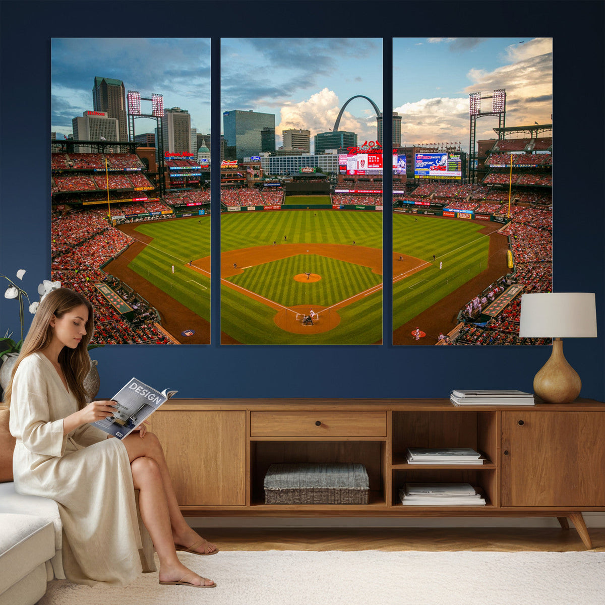 St. Louis Cardinals Baseball Team Print, Busch Stadium Wall Art, Framed and Ready to Hang