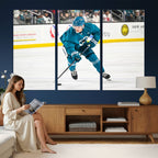 San Jose Sharks Ice Hockey Player Wall Art Canvas Print