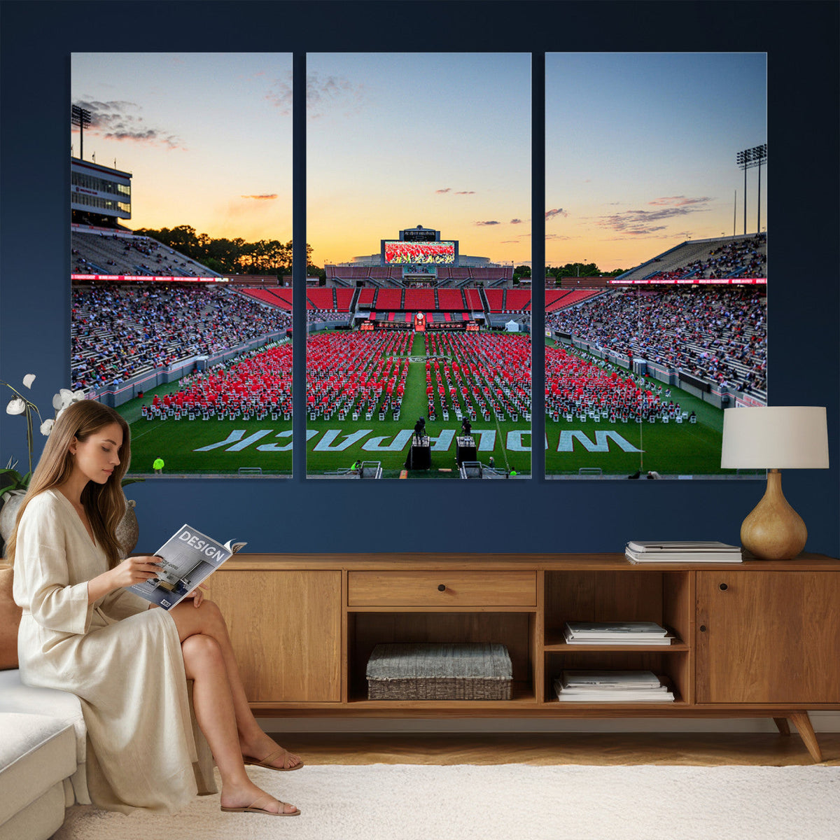 NC State Wolfpack Football Team Print Wall Art, Raleigh