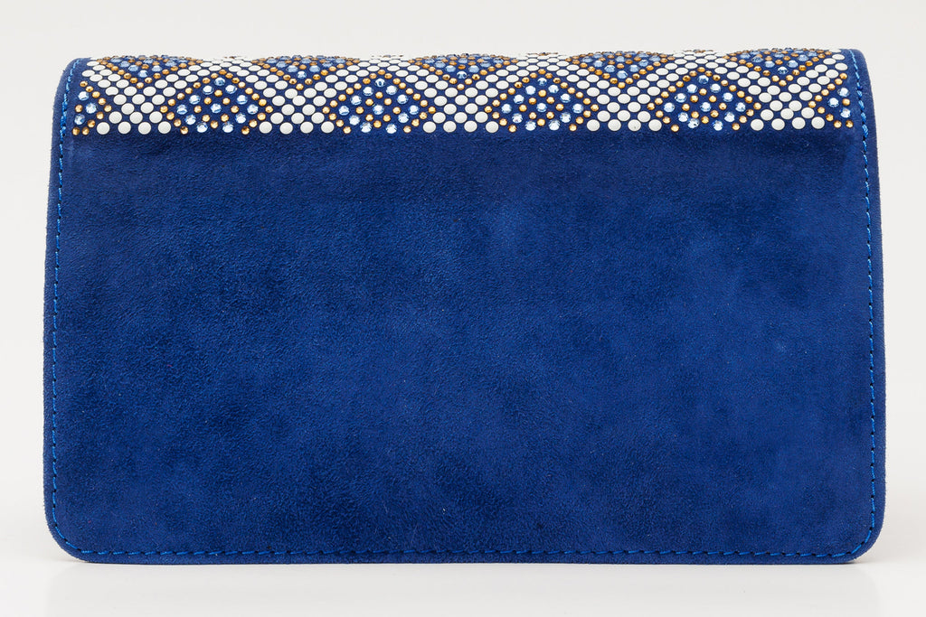 The Nampula Sax Blue Glitter Leather Handbag
