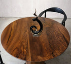 Modern Round Walnut Pedestal Dining Table