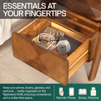 Rum Handcrafted Solid Wood Nightstand