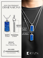 Lapis Lazuli Dog Tag Pendant Necklace