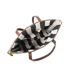Harriet Tote Bag | Black Washed Canvas + Brown Leather