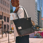 Harriet Tote Bag | Black Nylon + Black Leather