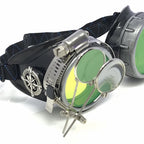 Mad Scientist - Steampunk Goggles Gold with loupes - pink, lime green, light blue, orange