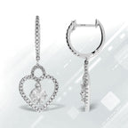 .50ct Diamond Dangle Earrings 14KT White Gold