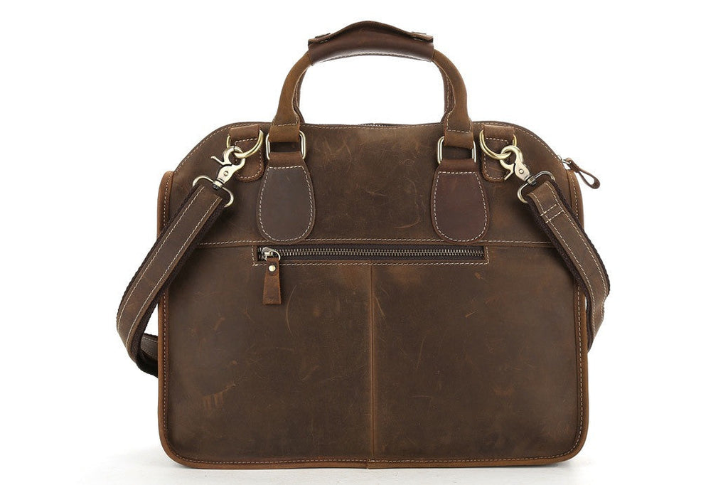 Flash Sale Vintage Leather Laptop Briefcase Crossbody Bag Mens Messenger Shoulder Bag