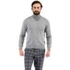 Mens Grey Pullover Turtleneck Sweater