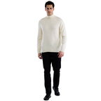 Mens Off-white Pullover Turtleneck Sweater