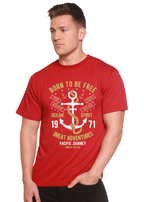 Born To Be Free Men's Bamboo Viscose/Organic Cotton Short Sleeve Graphic T-Shirt