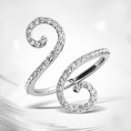 14k White Gold Diamond Open Flourish Style Ring (1/2 cttw)