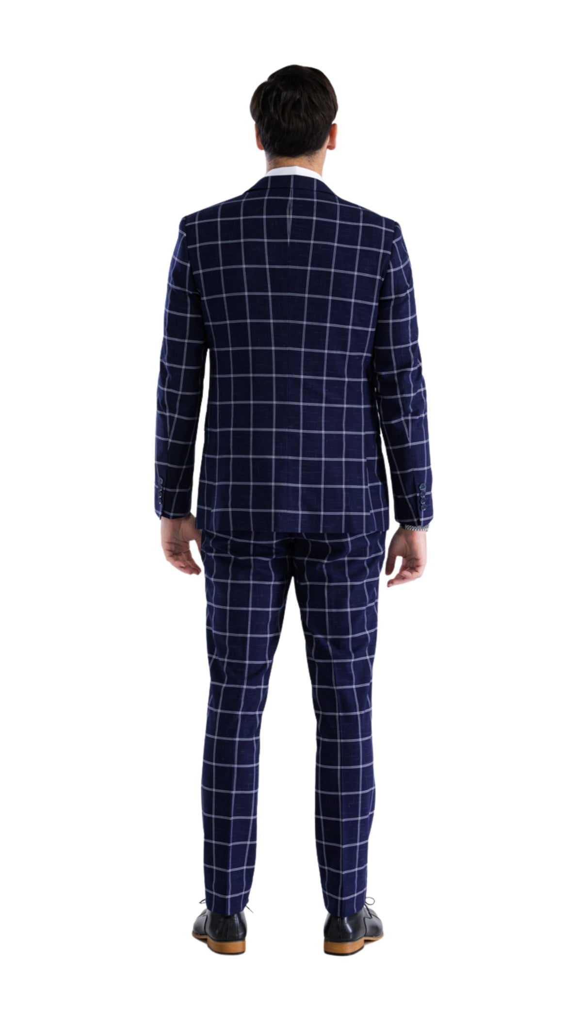 Copper Navy 3pc Slim Fit Notch Lapel Suit with Double Breasted Vest