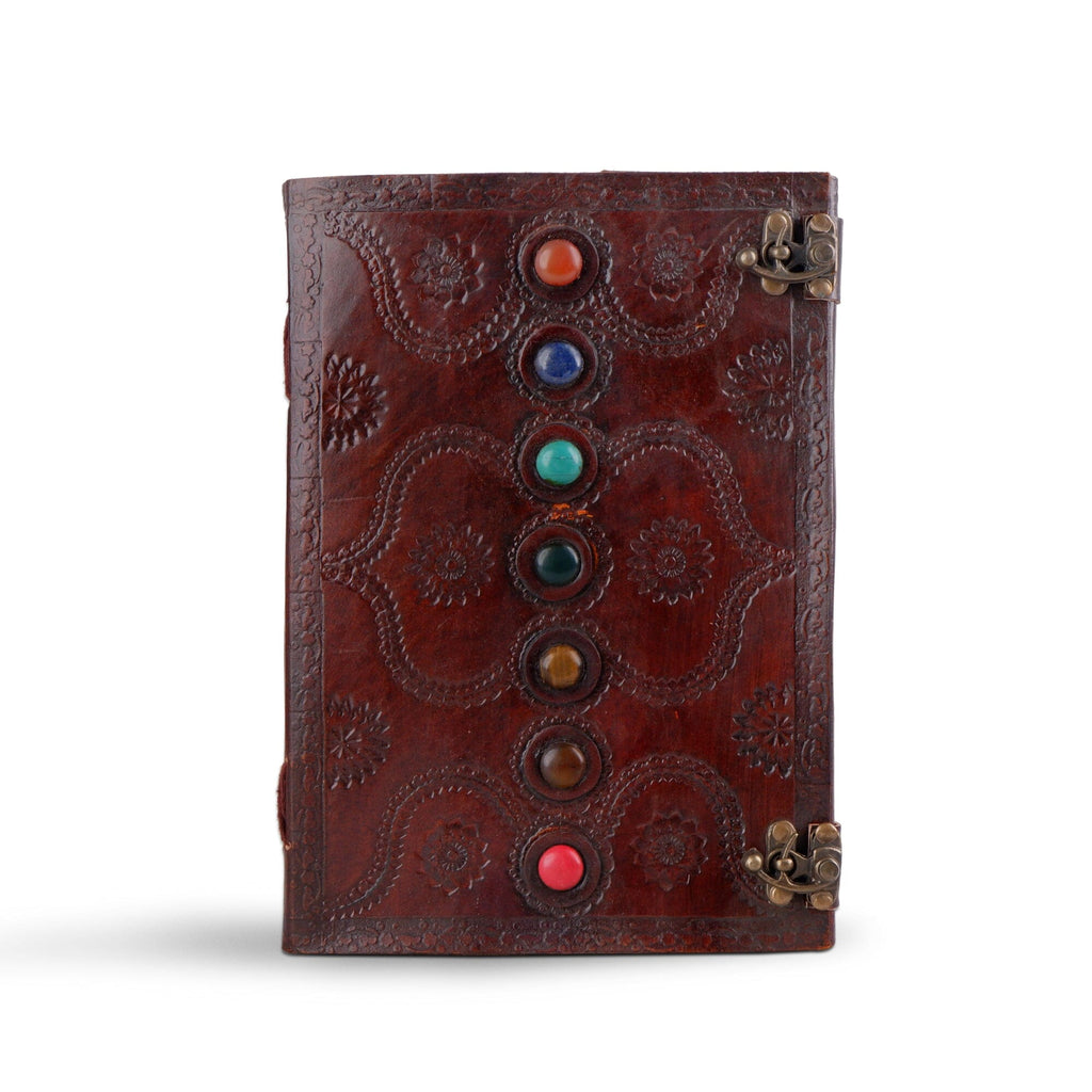 Dark Brown 7 Stones Leather Diary