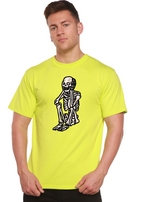 Sad Skeleton Halloween Unisex Bamboo Viscose/Organic Cotton Short Sleeve Graphic T-Shirt