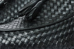 The Mclean Shoe Black Leather Woven Tassel Loafer Men  Shoe
