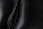 The Tackle Black Leather Block Heel Women Boot