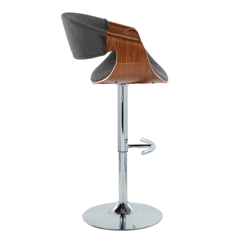 Curvo - Mid Century Modern Adjustable Barstool With Swivel (Set of 2) (2)
