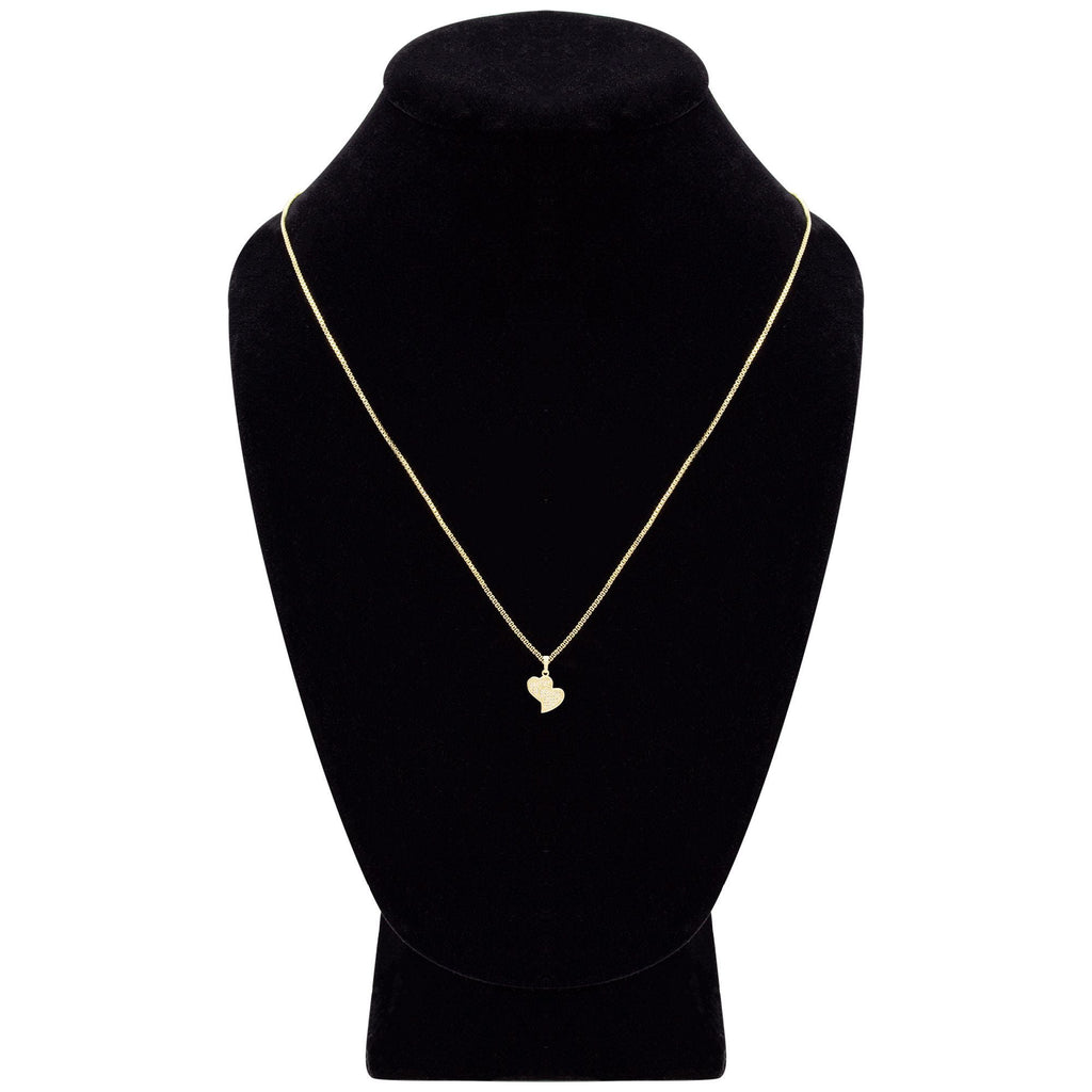 Cubic Zirconia 14K Gold Filled Double Hearts Pendant Necklace Set