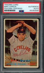 Mike Garcia Signed 1957 Topps Trading Card #300 Indians PSA/DNA 184005