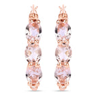 1.63 Carat Genuine Morganite and White Diamond .925 Sterling Silver Earrings