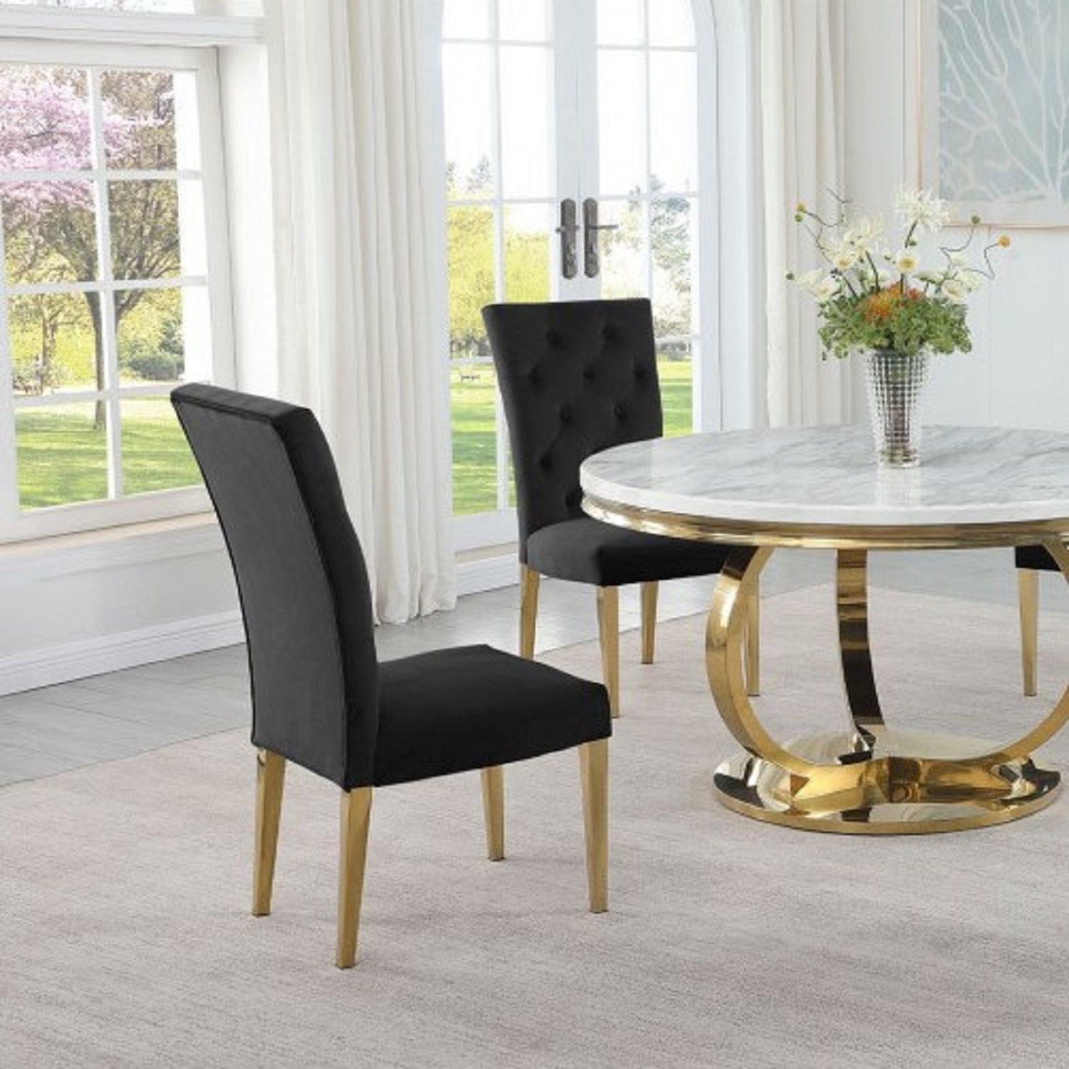 Modern Design Upholstered Dining Chair (Set of 2)