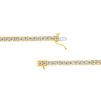 14K Yellow Gold Plated .925 Sterling Silver 3.0 Cttw Miracle-Set Diamond Tennis Bracelet (L-M Color, I2-I3 Clarity) - 7.25"