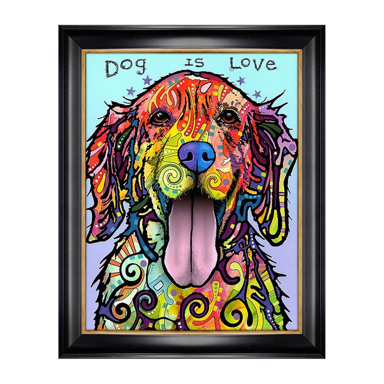"Dog is Love" Framed Dog Art Print by Dean Russo