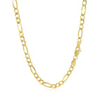 3.8mm 14k Yellow Gold Solid Figaro Chain
